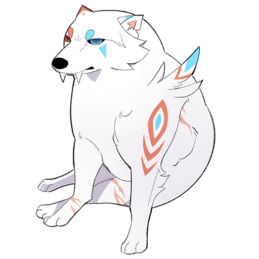 Stylized white wolf character illustration