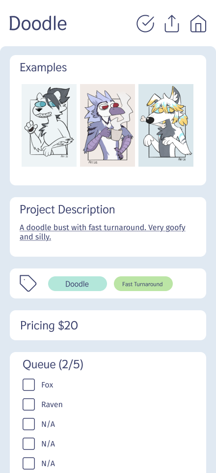 Finch add commission type screen with examples, description, tags, and pricing