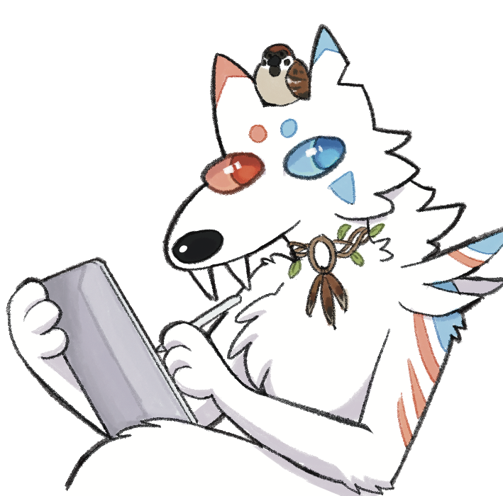 Independent artist character drawing on a tablet