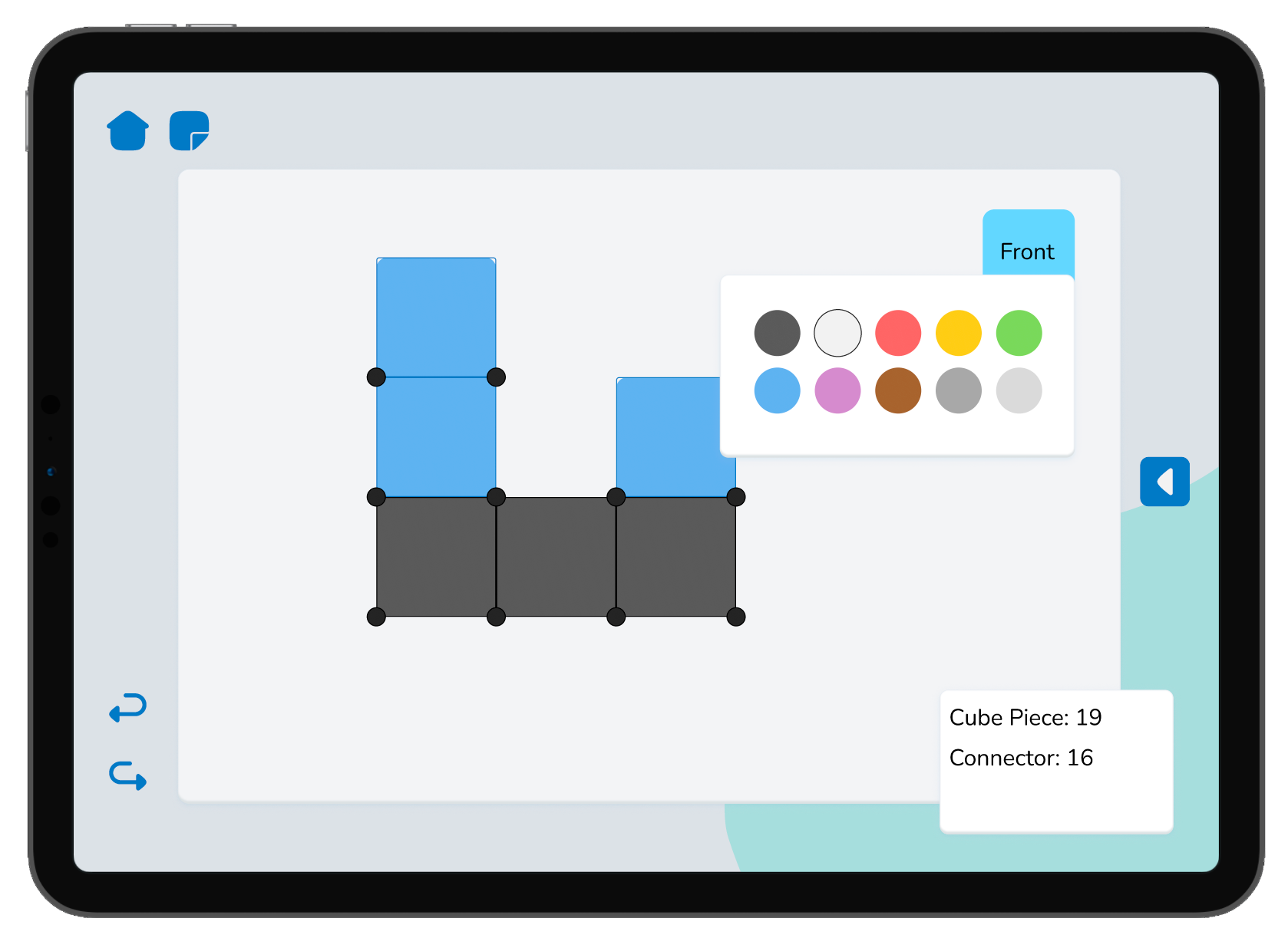 Vendor Flow layout planner — color grids and track cube and connector counts