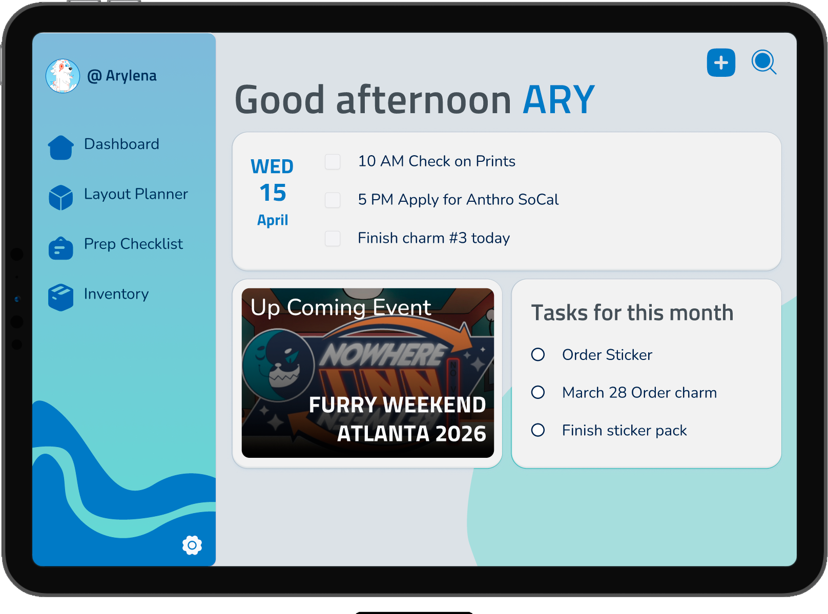 Vendor Flow dashboard mockup on a tablet device